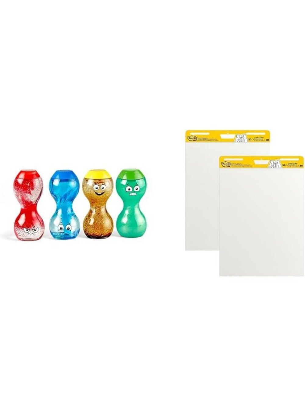 Express Your Feelings Sensory Bottles & Large Sticky Flip Chart Paper, 2 Pack
